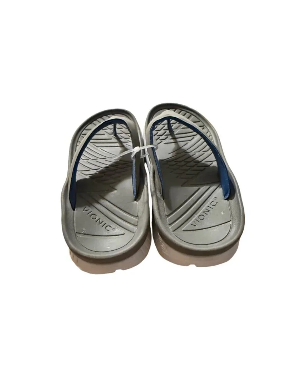 Vionic Mens Gray Flip Flop Sandals With Arch Support & Durable Outsole - Size 8